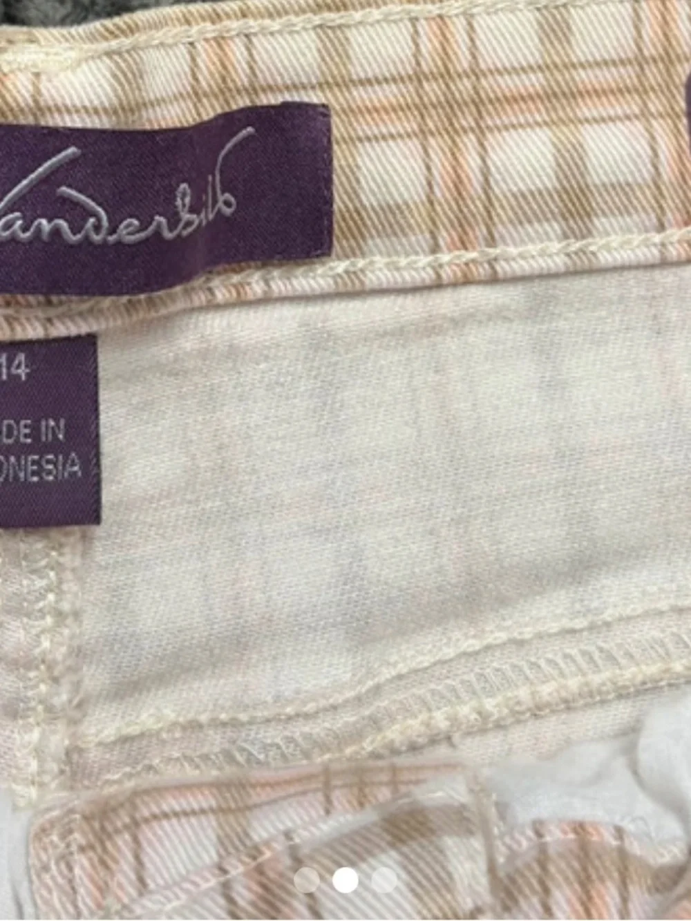 Amanda Uprichard Beige and Cream Plaid Bermuda Shorts